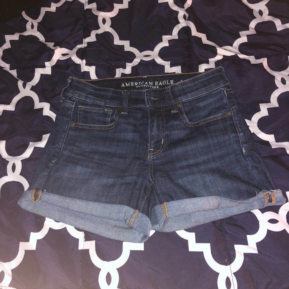 american eagle blue jean shorts